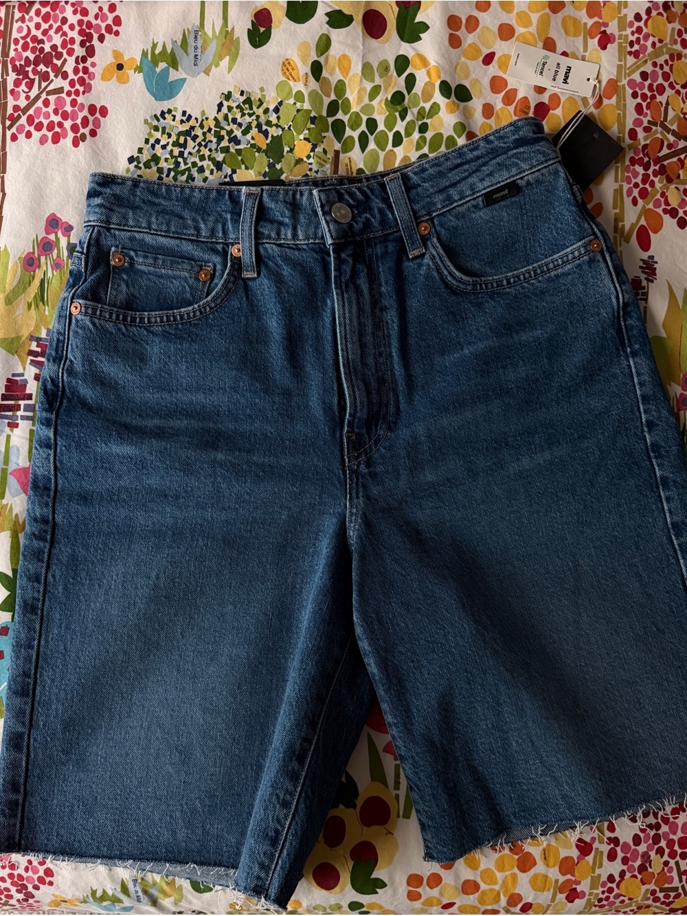 Mavi Women's Dark Indigo High-Rise Jean Shorts W 28